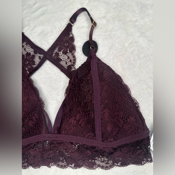 Body Frosting Size Large Padded Lined Back Bralette Color Plum - Picture 4 of 9